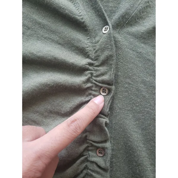 Christian Dior Olive Green Knit Cardigan Sweater Size 6 Vintage Designer Preppy - Image 7