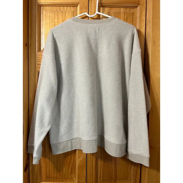Madewell Womens Large Sweatshirt Side Button‎ Pullover Relaxed Fit Tan Casual - Image 2