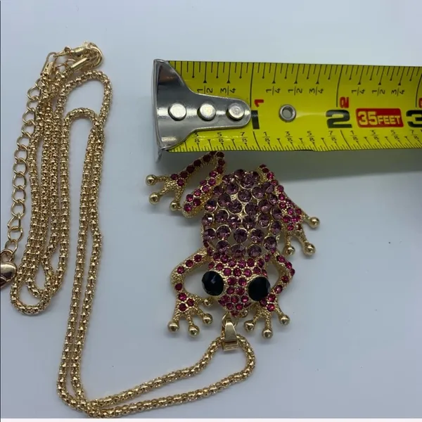 New reddish&pink frog rhinestone fashion necklace - Image 7