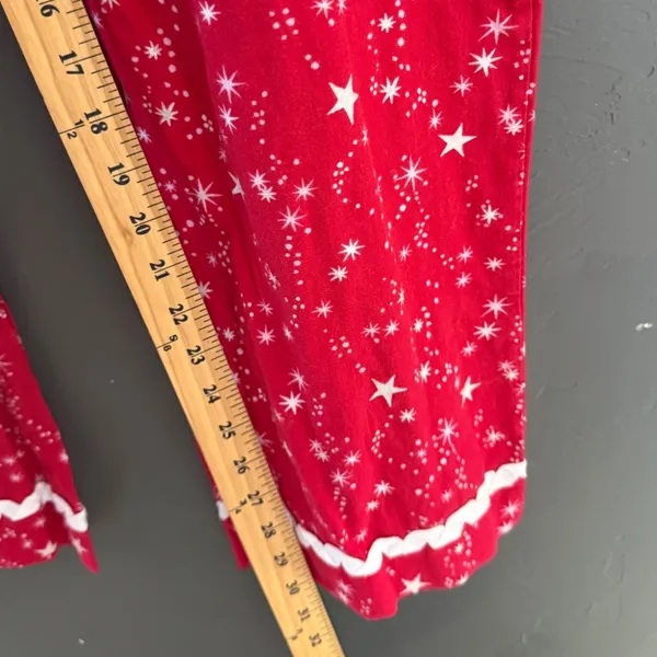 Victoria's Secret Y2k Red Star Print Cotton Flannel Pajama Set Womens M 2 Piece - Image 11