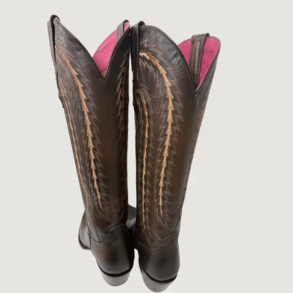 Rio‎ Grande Katya Greco Maple Brown Leather Embroidered Cowboy Boots Women 6 EE - Image 5