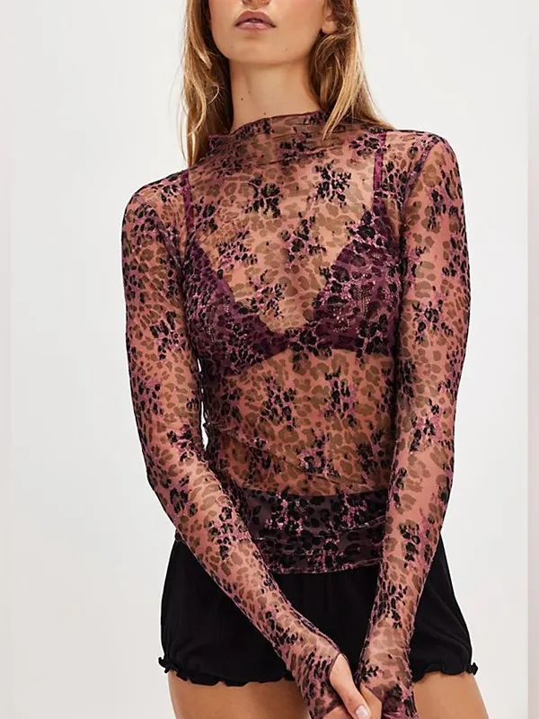 NWOT Free People FP Intimately Lady Lux Printed Layering Top- pink black - Small - Image 3