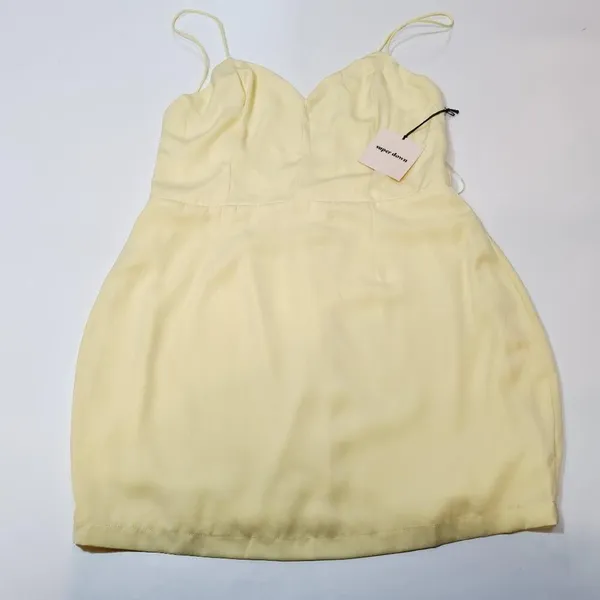 Superdown Diana Mini Dress in Light Yellow LArge - Image 3