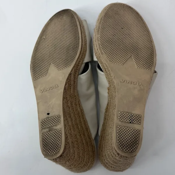Vince Women Ivory Leather Knot Espadrille Wedge‎ Sandals US 9M EUR 39 - Image 7