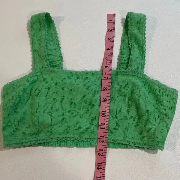 American Eagle Green Floral Lace Bralette Crop Top Women’s Size S - Image 5