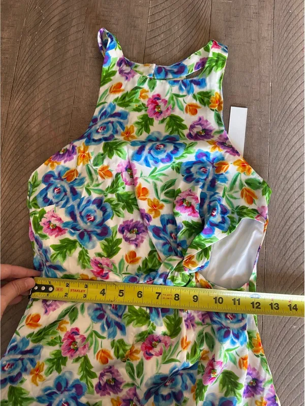 NWT For Love and Lemons Lucy Open Back Cutout Mini Dress Multi Floral Women’s XS - Image 14