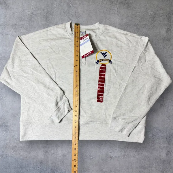 NEW West Virginia Mountaineers Sweatshirt‎ Womens XL Gray Liv Casual Crewneck - Image 6