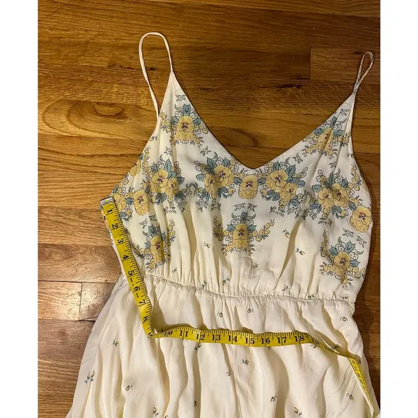Urban Outfitters Yellow Floral Handkerchief Spaghetti Strap Midi Dress Large - Image 5