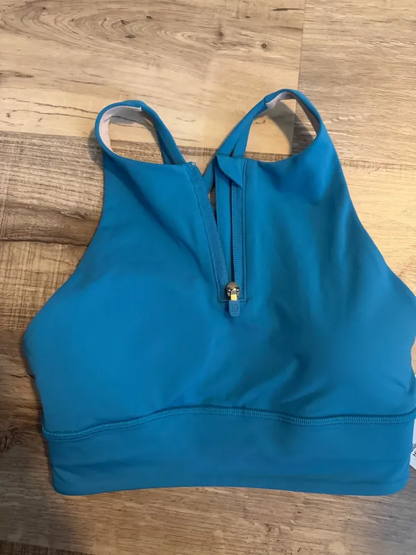 Lululemon High-Neck Longline Energy Bra *Zip B-D Hawaiian Blue 4 NWT - Image 2