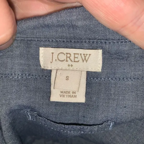 J Crew chambray 1/2 button down business casual S top - Image 3