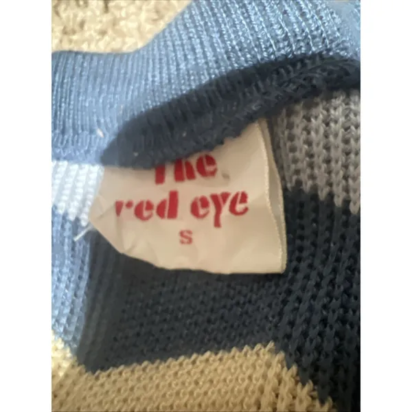 The Red Eye Vintage Sweater Vest V-Neck Sleeveless Knit Blue Women's Small - Image 2