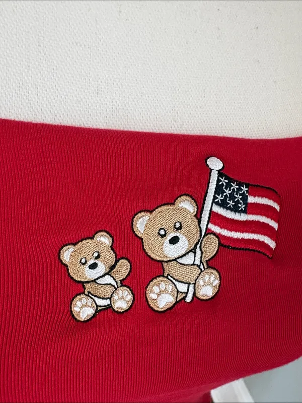 Madden Girl Red Strapless Bear Flag Tube Top Size Large - Image 3
