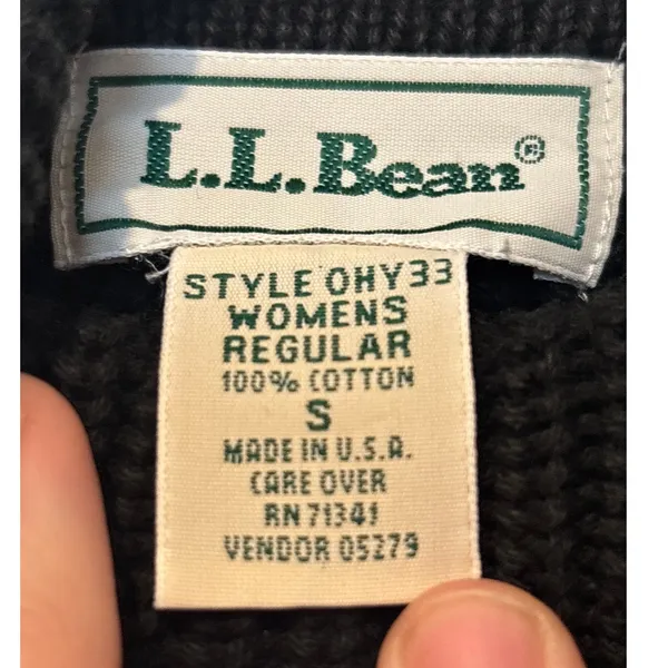 L.L. Bean Vintage Women's Size Small Black Chunky Rib Knit Turtleneck Sweater - Image 6