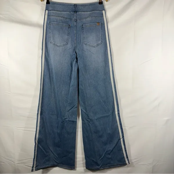 Halara Jeans Women's Small Sunset Blue Flex High Waisted Stripe Wide Leg Flowy - Image 7
