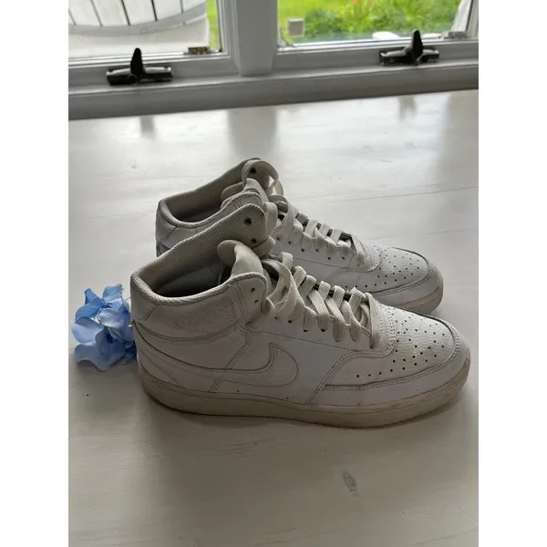 Nike Court Vision Mid‎ Top Sneakers Classic Style White Shoes Size US 8 - Image 8