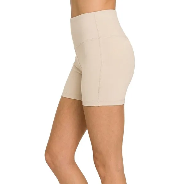 Zenana Brushed Microfiber‎ Wide Waistband Biker Shorts - Small - Image 2