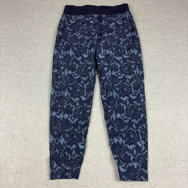 Athleta Trekkie North Jogger Pants Womens Size 6 Blue Floral Hiking Travel Nylon - Image 2