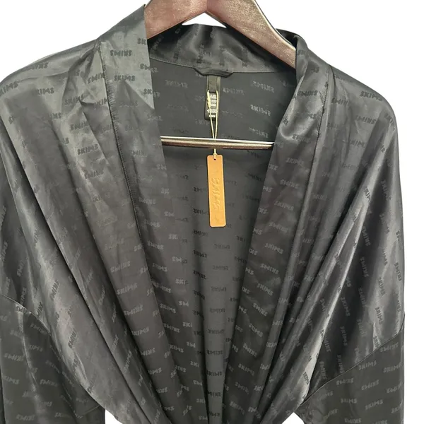 Skims WOVEN JACQUARD Medium SHORT ROBE onyx NWT - Image 7