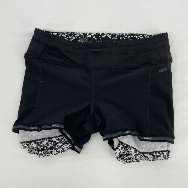 Lululemon Pace Rival Skirt Black White Print Tennis Fit Pickleball Skort Size 4 - Image 9