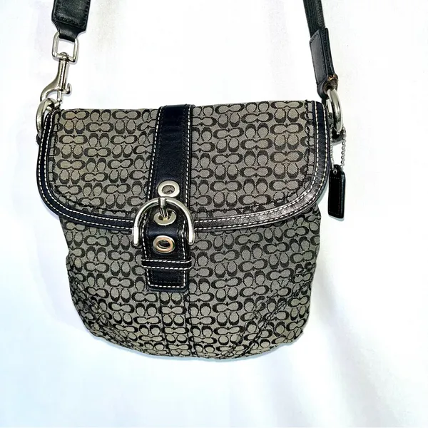 COACH monogram crossbody bag. Black and grey - Image 16