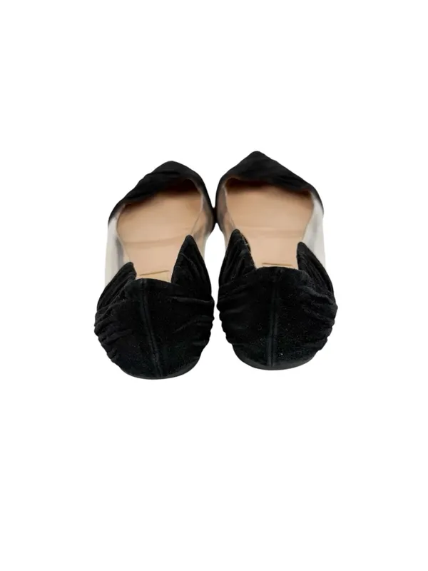 Valentino Garavani Black Pleated Suede Point Toe Flats Size 36/ US 6 - Image 3