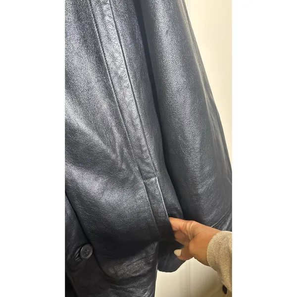 Wilson's Leather 'M. Julian' Jacket Coat‎ Lined Full Zip Men's XL Vintage Black - Image 5