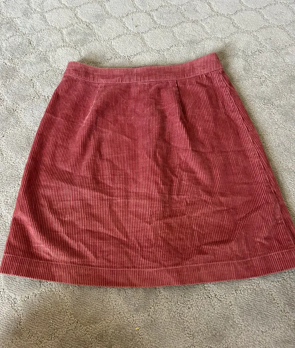 Cloud Chaser Maroon Corduroy Skirt - Image 4