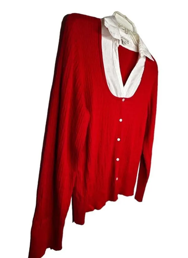 Carolyn Taylor Layered Red Sweater - Image 3