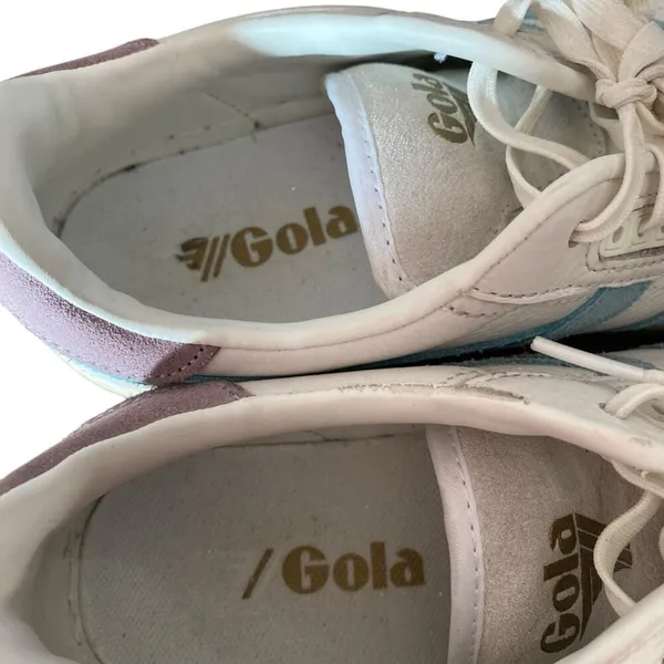 Gola Falcon White Blue Lavender Leather Classic Sneakers size 10 - Image 7