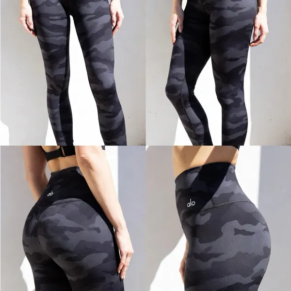 Alo Yoga Cropped Camo High Waist Leggings Size M Athletic Workout Yoga Pants - Image 3