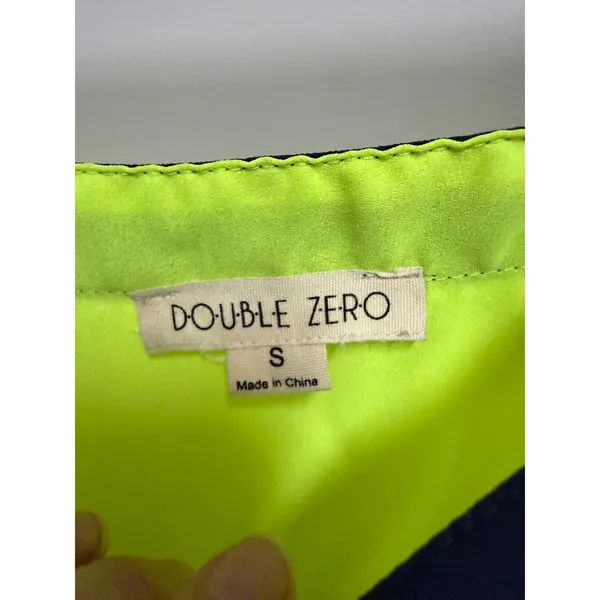 Double Zero Neon Yellow Open‎ Side Draped Tank Colorblock Festival Top S - Image 4