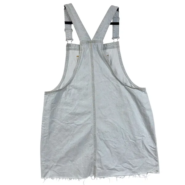 NEW Wild Fable XXL Light Blue Denim Overall Dress Distressed Mini Pinafore Skirt - Image 3