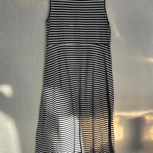 Torrid‎ Black and white striped snap button up tank dress 00 - Image 2