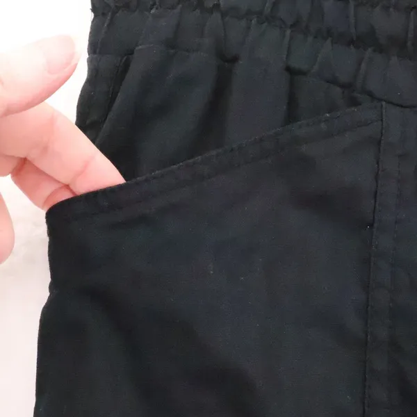 Linen Blend Cargo Jogger Pants Womens Size M Black Utility Gorp Lightweight - Image 9