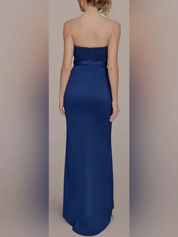NEW Donna Karan New York Asymmetric Twist Strapless Sapphire Blue Gown Sz 8 - Image 4