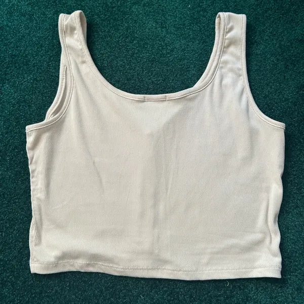 Beige Button Down Cami Tan Size L - Image 3