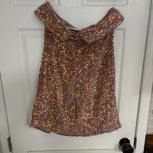 White Birch Pink‎ Sequin Strapless Dress Size XL - Image 2