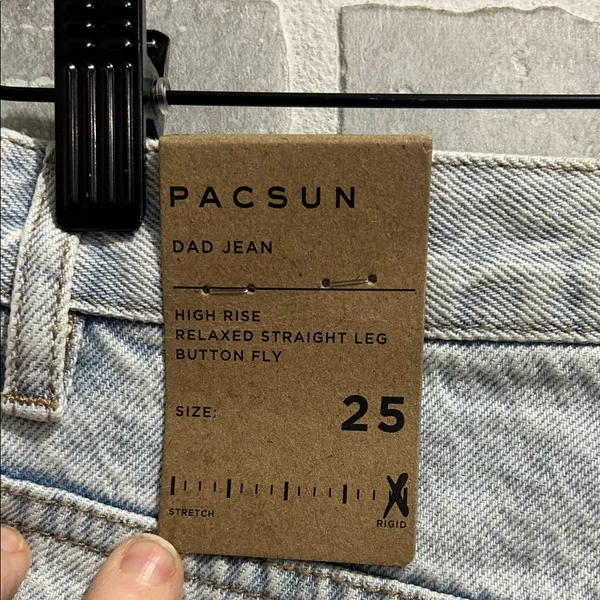 PacSun High Rise Dad Jeans Light Wash Straight Leg 90s Model Off Duty Siz 25 NWT - Image 8