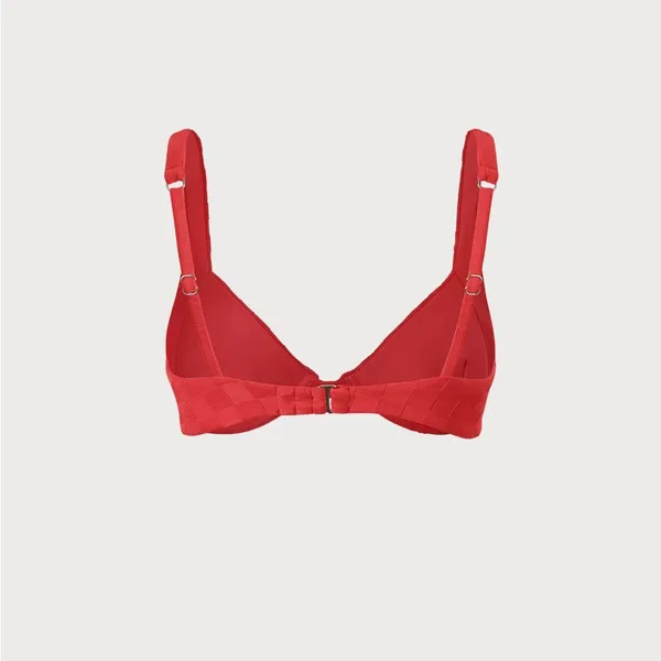 Berlook Red Jacquard Underwire Bikini Top ONLY 71 Size M - Image 5