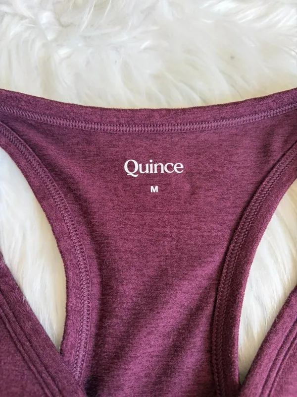 Quince Ultra-Soft V-Neck Racerback Bra Maroon Women's Medium - Image 2