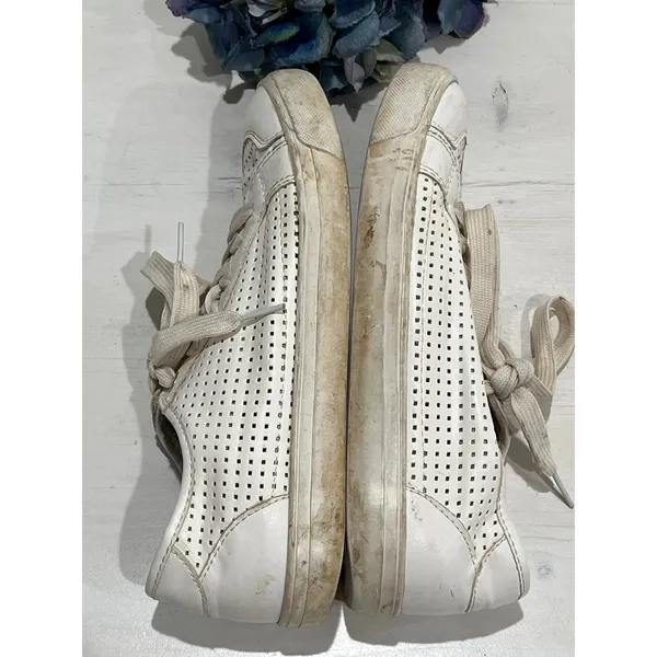 Christian Lacroix White Leather‎ Sneakers Perforated Detail Women's - Image 7