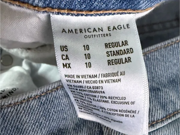 American Eagle Super High Rise Straight Jeans Size 10 Regular Light Wash Stretch - Image 6