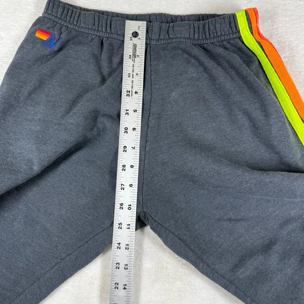 Aviator Nation Charcoal Gray Rainbow Stripe Sweatpants Joggers Womens Size‎ S - Image 8