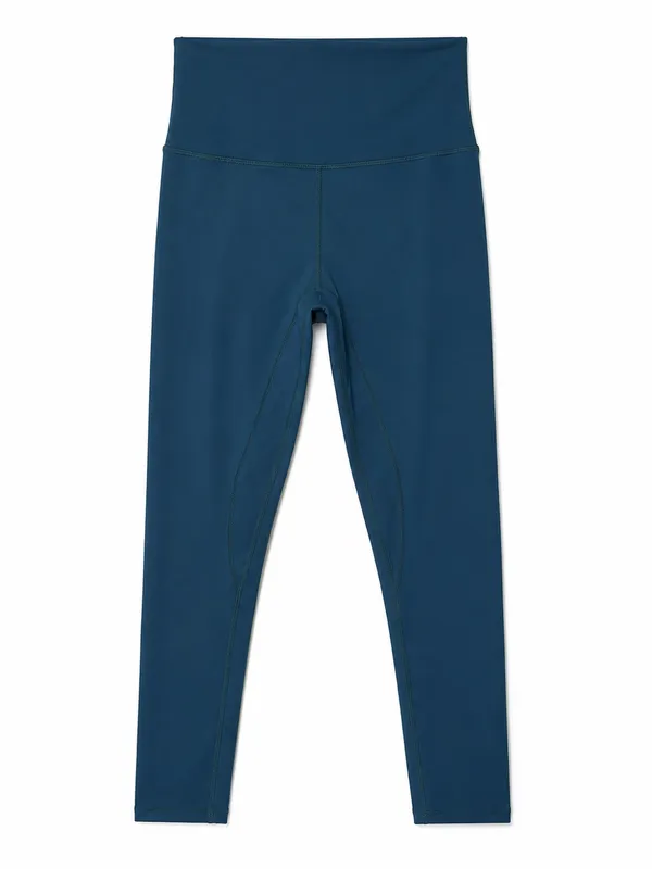 High-Waist Seamless Leggings - Deep Teal - Image 3