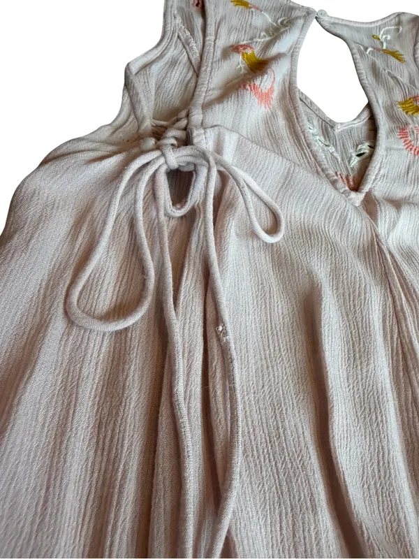 Intimately Free People Blush Pink Embroidered Boho Swing Dress X-Small Women's - Image 12