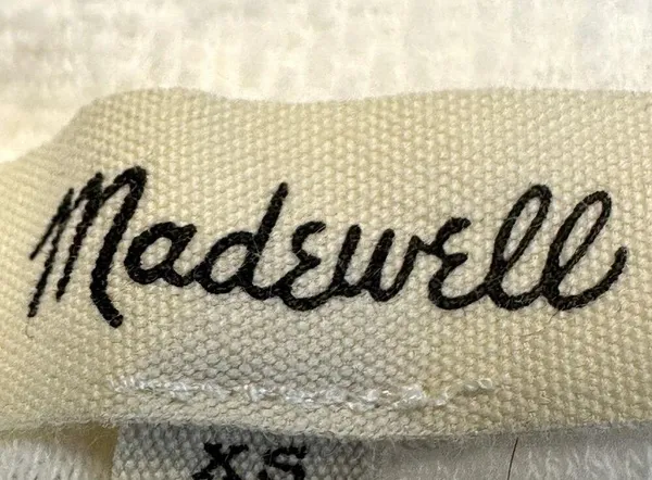 Madewell Tie-Front Tank Top Terrycloth Stretchy Strap Cropped Bright Ivory XS - Image 4
