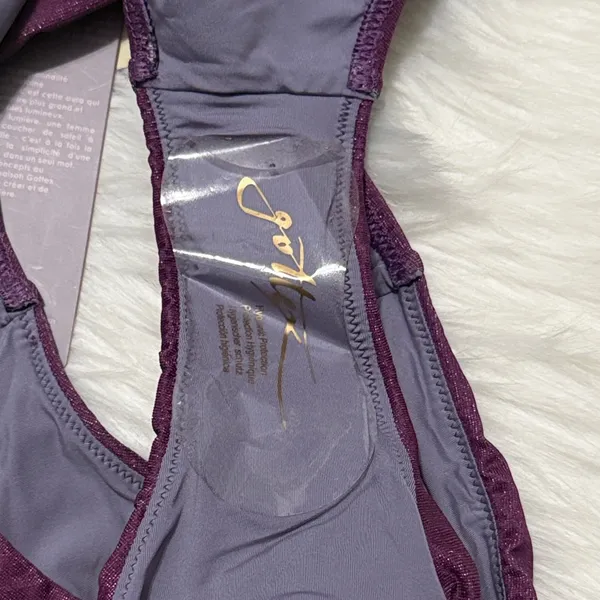 💙💖 NWT Gottex Luma High End‎ High Waist Metallic Purple Swim Bikini Bottom - Image 6