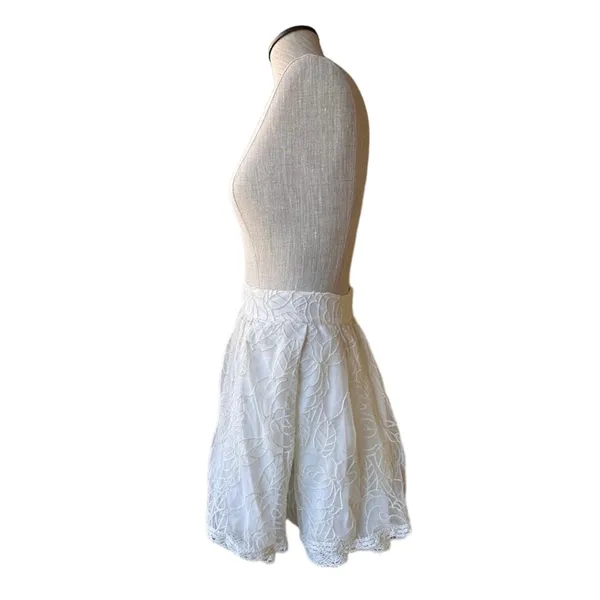 Free People Ivory Lace Crochet A Line Skater Mini Skirt NWT XS - Image 3