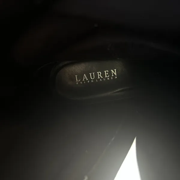 Lauren Ralph Lauren Sorissa Black Leather Mid Calf Boots Zip Women's Size 9.5B - Image 6