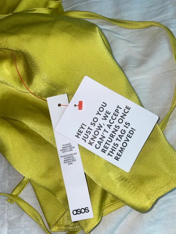 ASOS Yellow Formal Satin Dress - Image 9